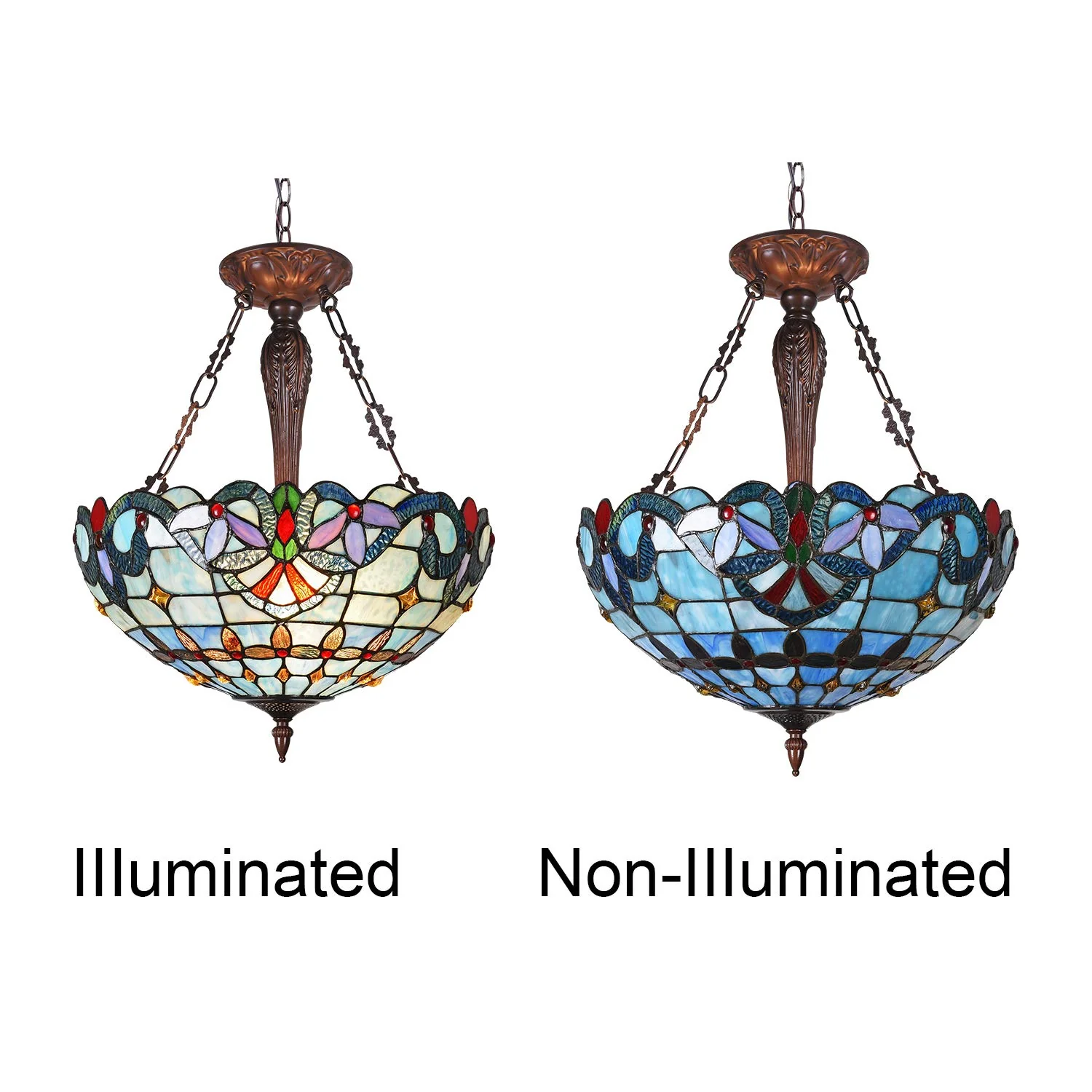 Capulina Tiffany Inverted Pendant Lights Chandelier - Image 6