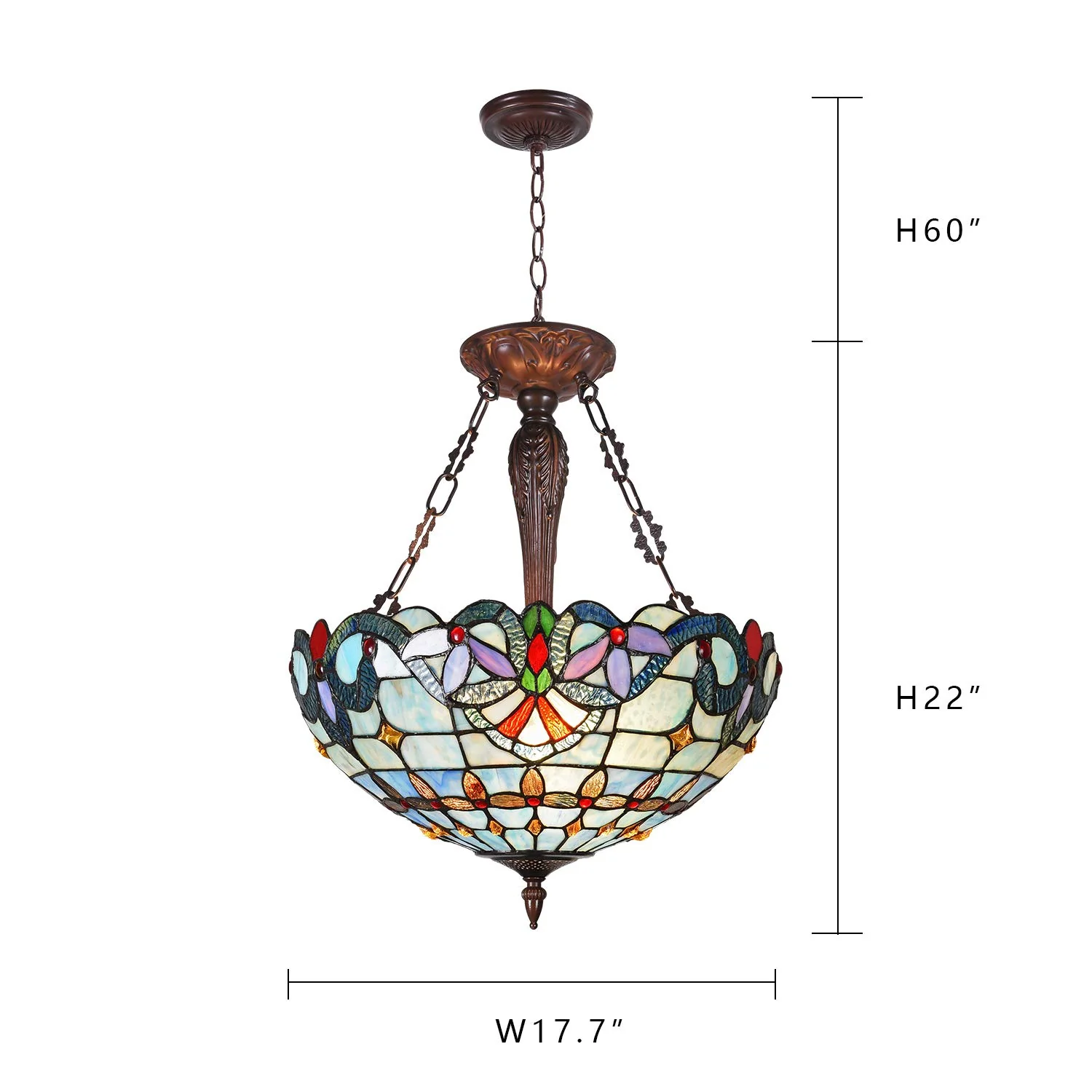 Capulina Tiffany Inverted Pendant Lights Chandelier - Image 7