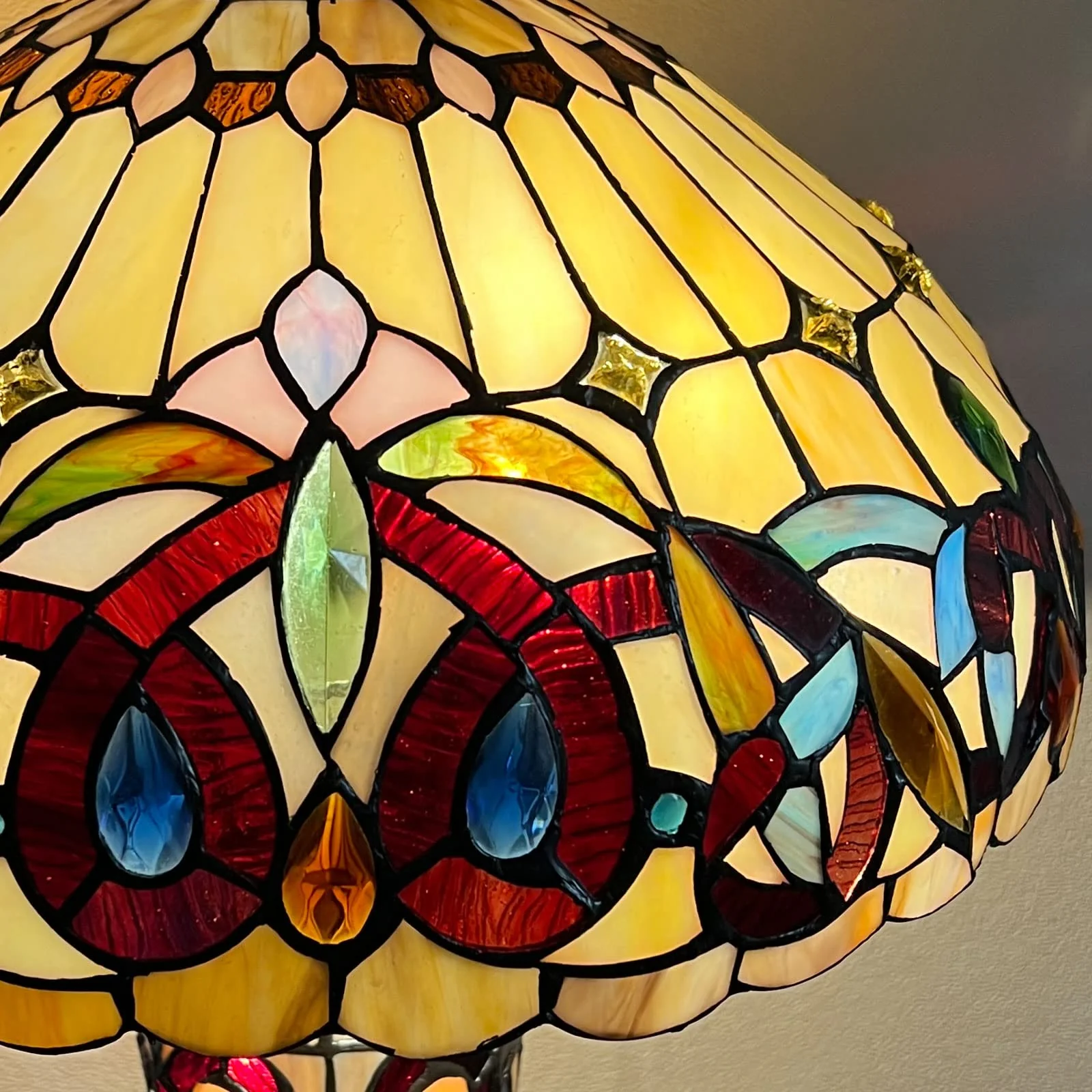 Capulina Tiffany Large Table Lamp 3-Light Desk Light - Image 3
