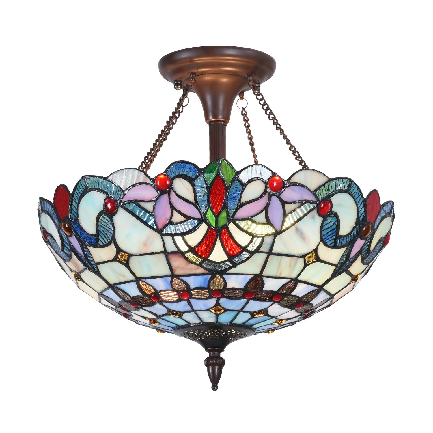 Capulina Tiffany Ceiling Light Pendant Lamp Stained Glass - Image 8