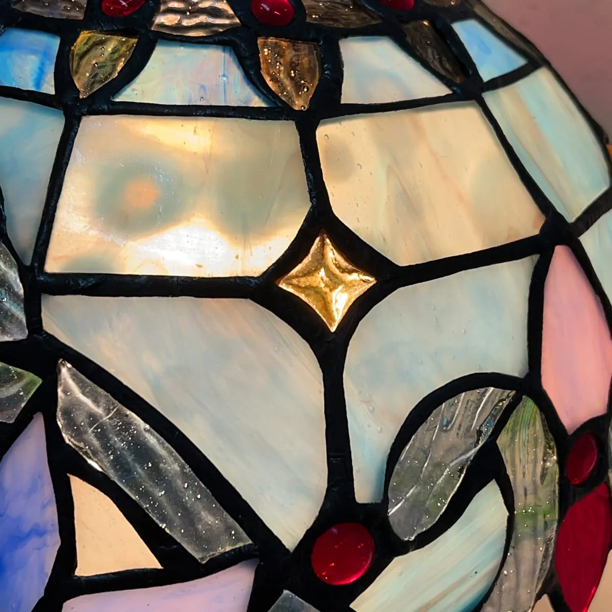 Capulina Tiffany Mini Pendant Light Rustic Antique Style Stained Glass Hanging Lamp - Image 6