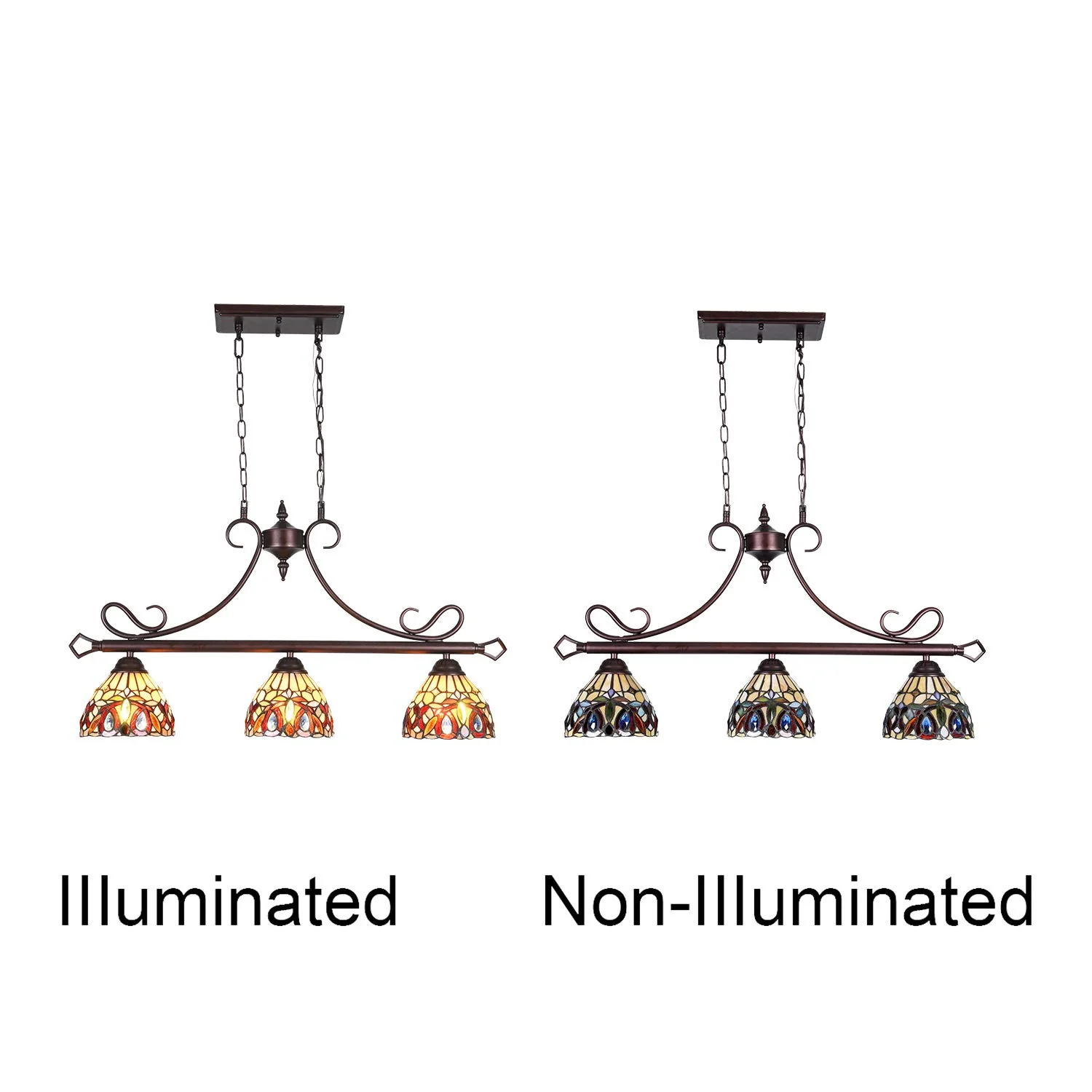 Capulina Tiffany Pendant Light 3-Light - Image 7