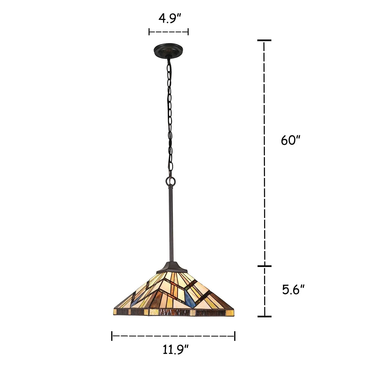 Capulina Tiffany Pendant Light 12 Wide Antique Cream Amber Style Stained Glass Hanging Lamp for Kitchen Island Living Dining Room Hallway Counter - Image 7
