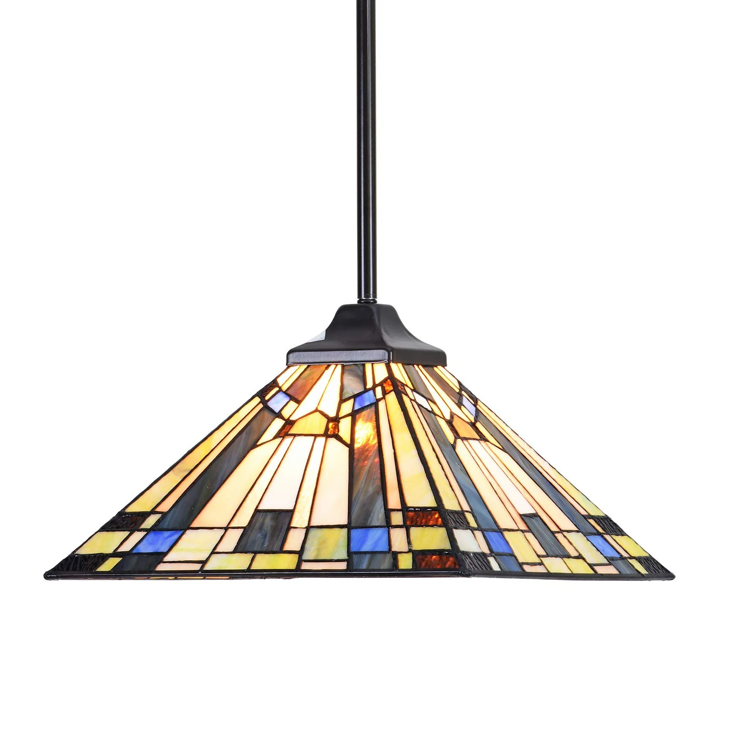Capulina Tiffany Pendant Light Fixtures 12 Inch Wide Green Blue Style Stained Glass Hanging Lamp Decor for Kitchen Island Dining Room Bar Hallway Study - Image 7