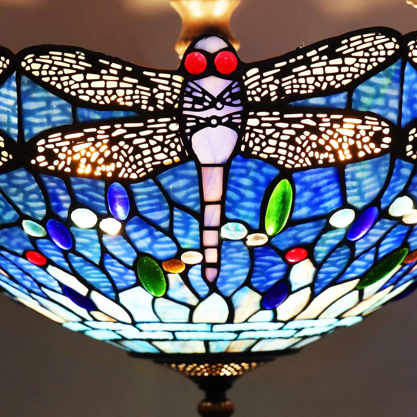 Capulina Tiffany Pendant Lights Ceiling Light Dragonfly Style - Image 4