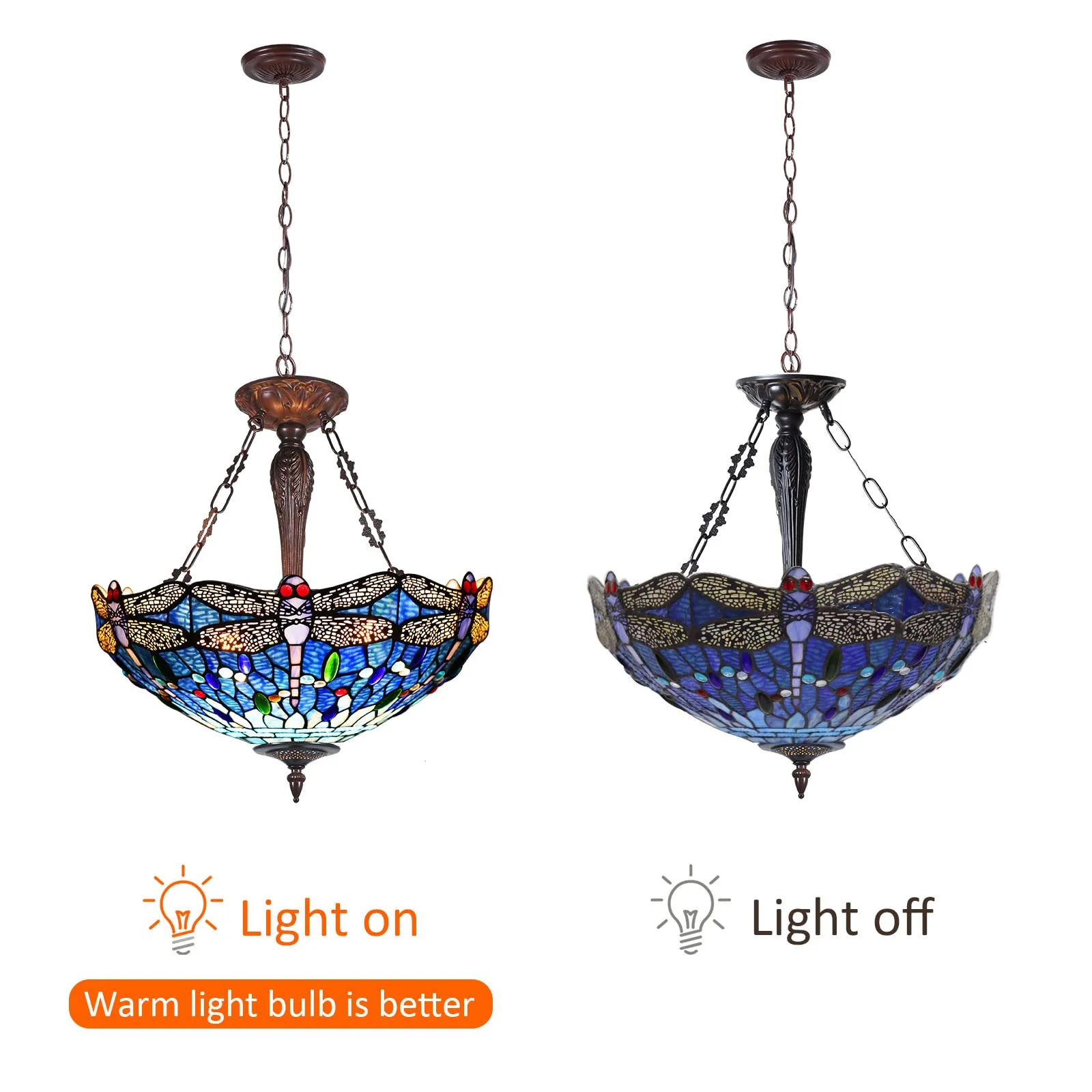 Capulina Tiffany Pendant Lights Ceiling Light Dragonfly Style - Image 6