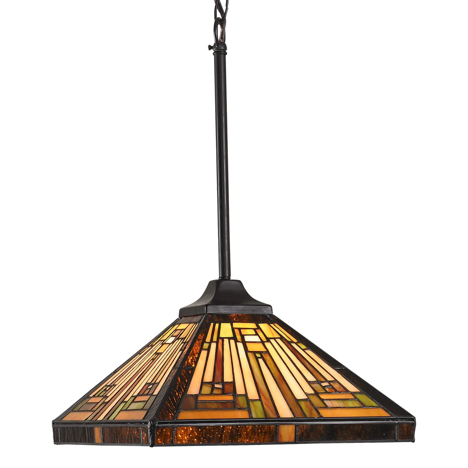 Capulina Tiffany Pendant Lights Stained Glass Hanging Lamp Antique Rustic Mission Style - Image 5