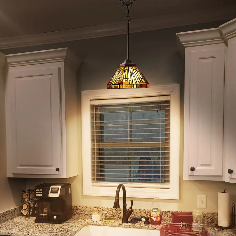 Capulina Tiffany Pendant Lights Wide Stained Glass - Image 3