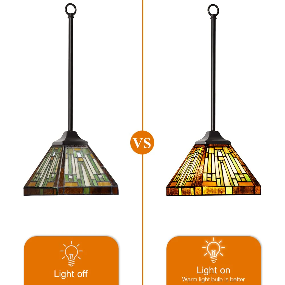Capulina Tiffany Pendant Lights Wide Stained Glass - Image 5