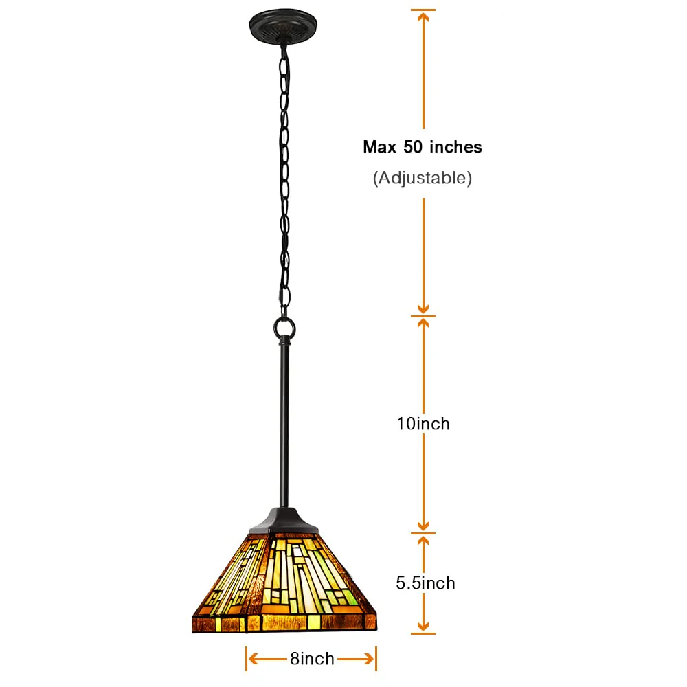 Capulina Tiffany Pendant Lights Wide Stained Glass - Image 7