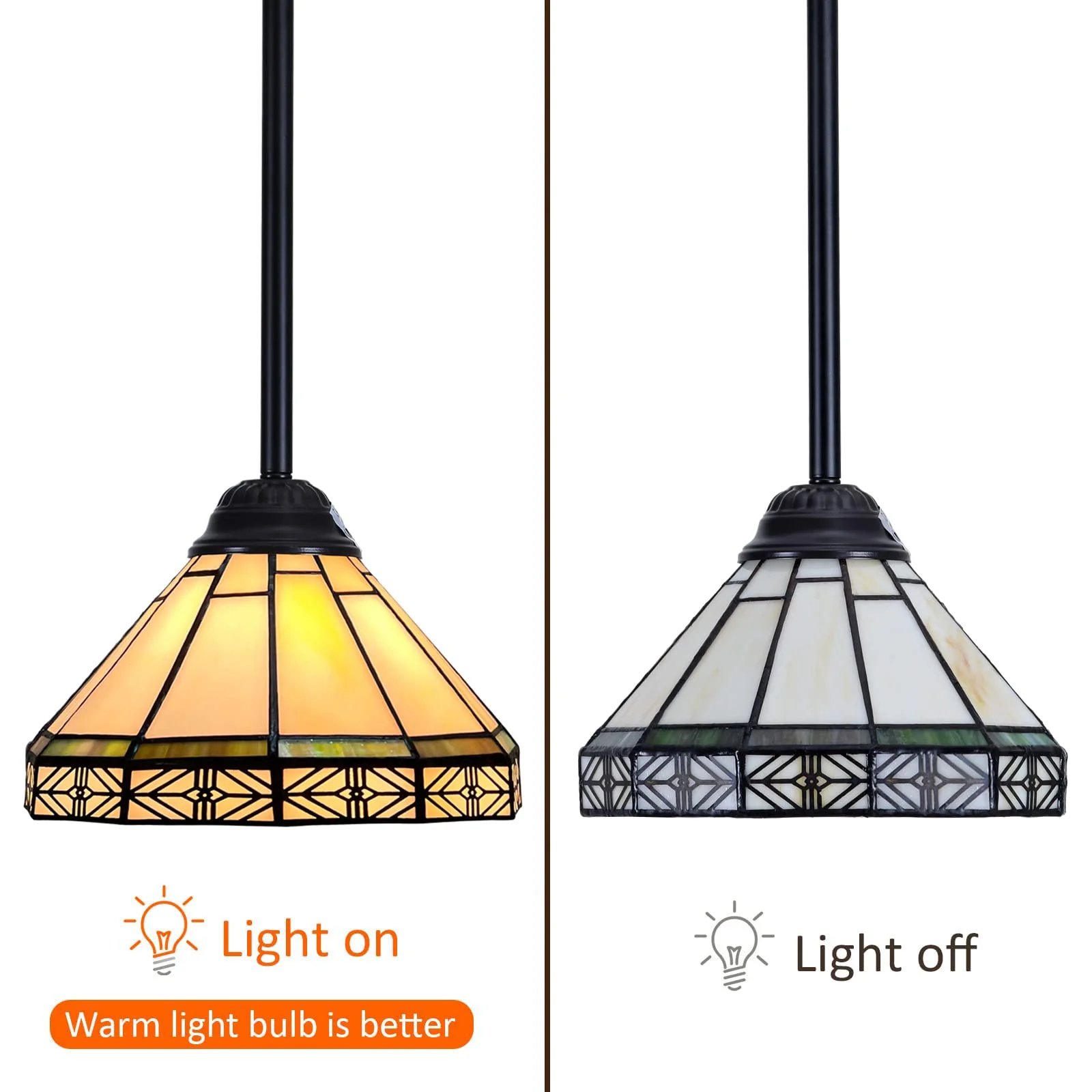 Capulina Tiffany Pendant Lights Wide Stained Glass Hanging Lamp Antique - Image 7