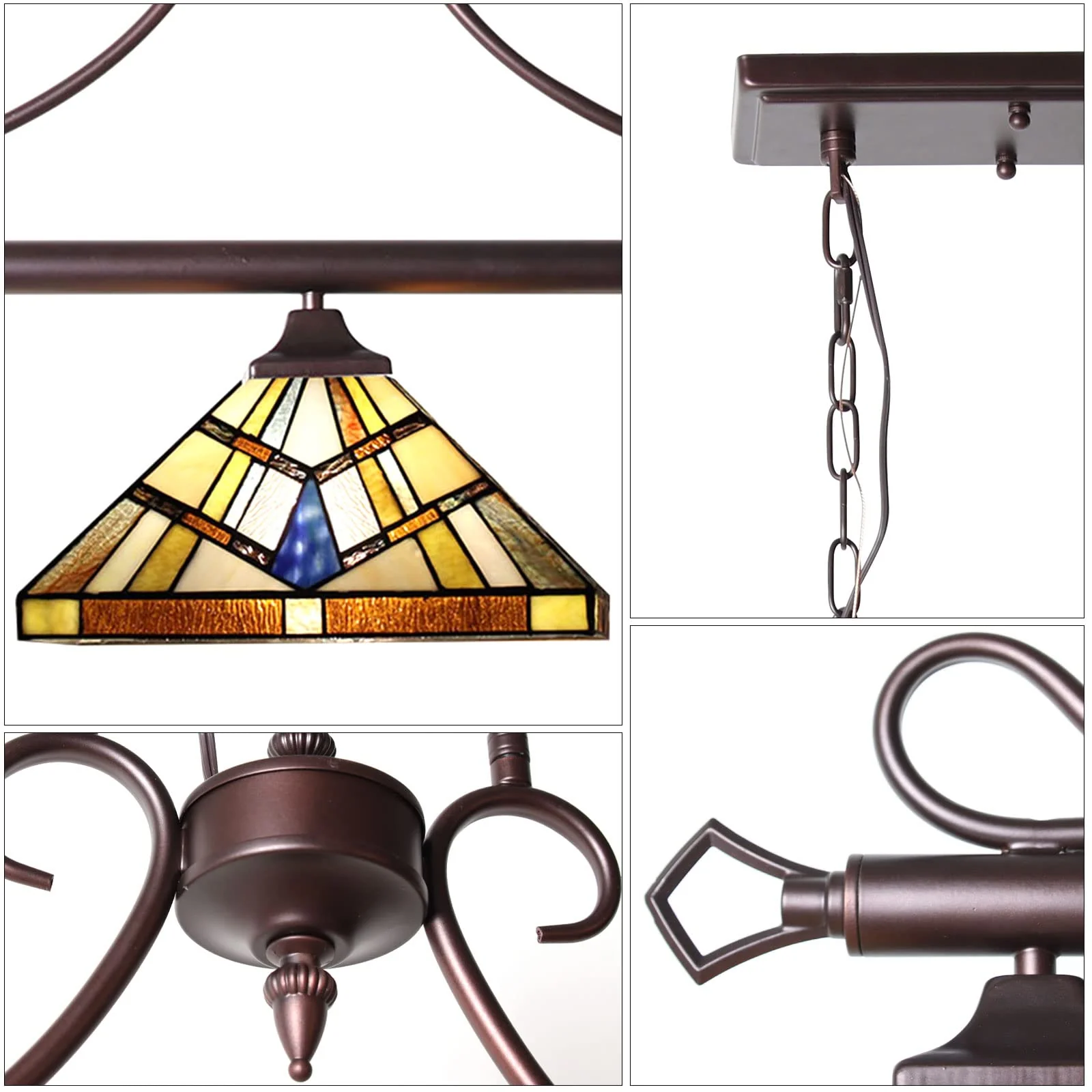 Capulina Tiffany Pool Table Lights 3-Light - Image 5