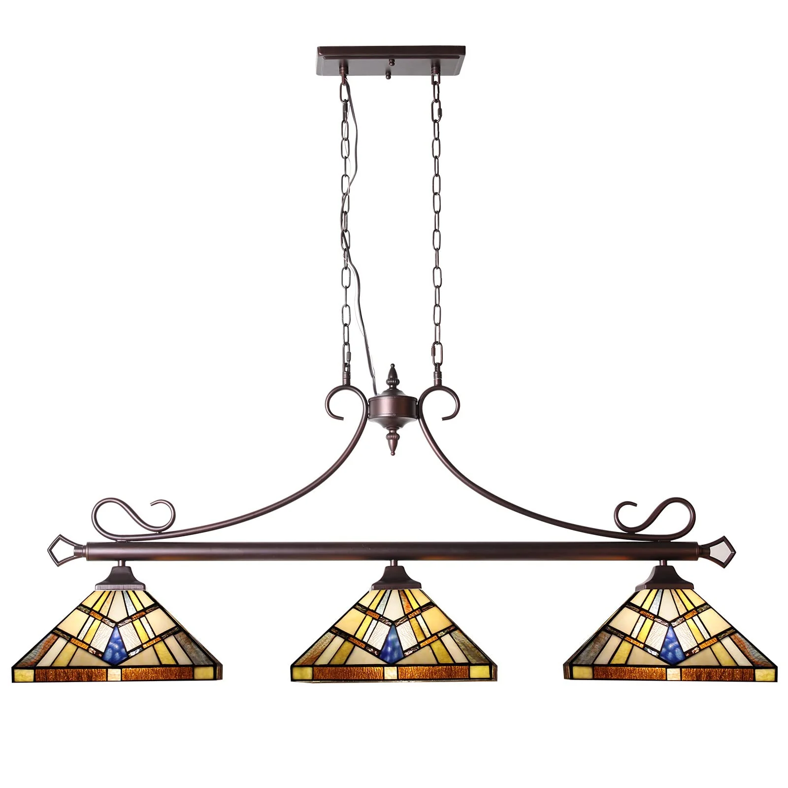 Capulina Tiffany Pool Table Lights 3-Light - Image 8