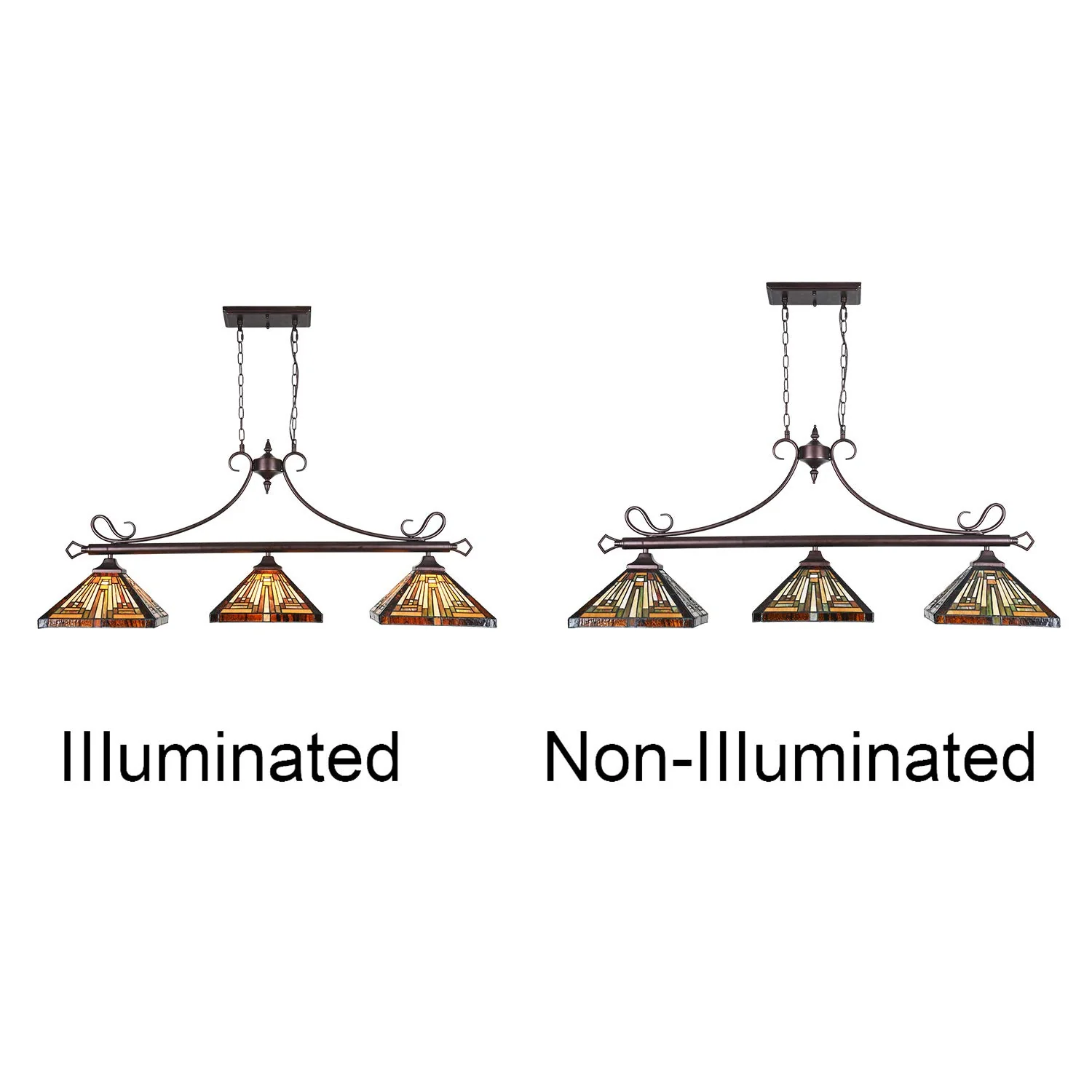 Capulina Tiffany Pool Table Lights 3-Light Pendant Light - Image 6