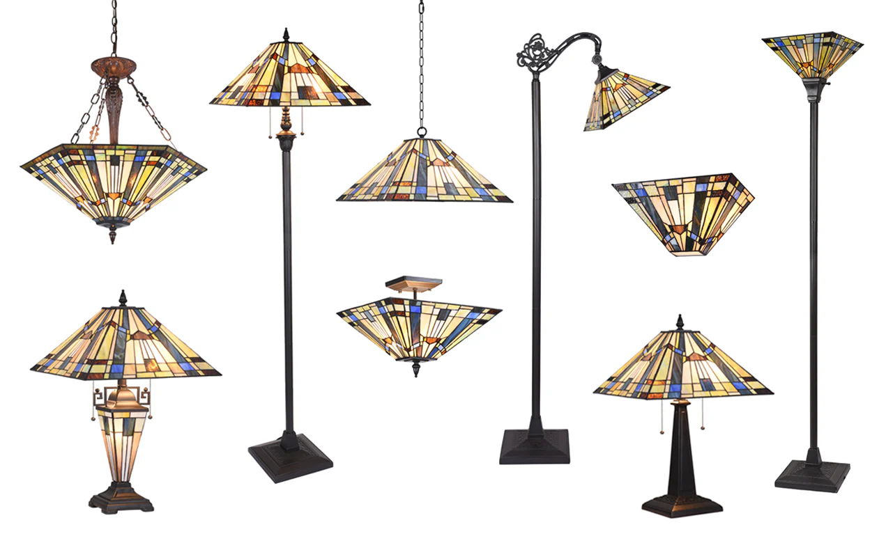 Capulina Tiffany Semi Flush Mount Ceiling Light 2 Light 14X14X11 Inches Stained Glass Pendant Light for Living Room Bedroom Hallway Entrance - Image 8