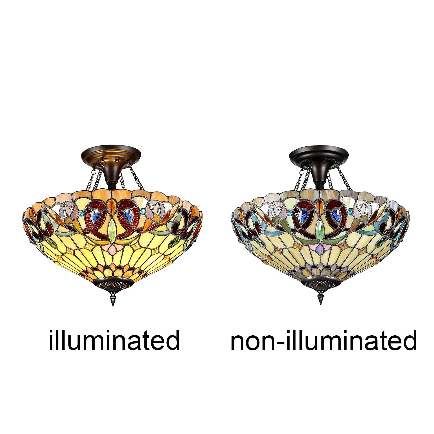 Capulina Tiffany Ceiling Light Pendant Lights 18 Wide 3 Light Victorian Style Chandeliers for Living Room Stairway Foyer Entryway - Image 6