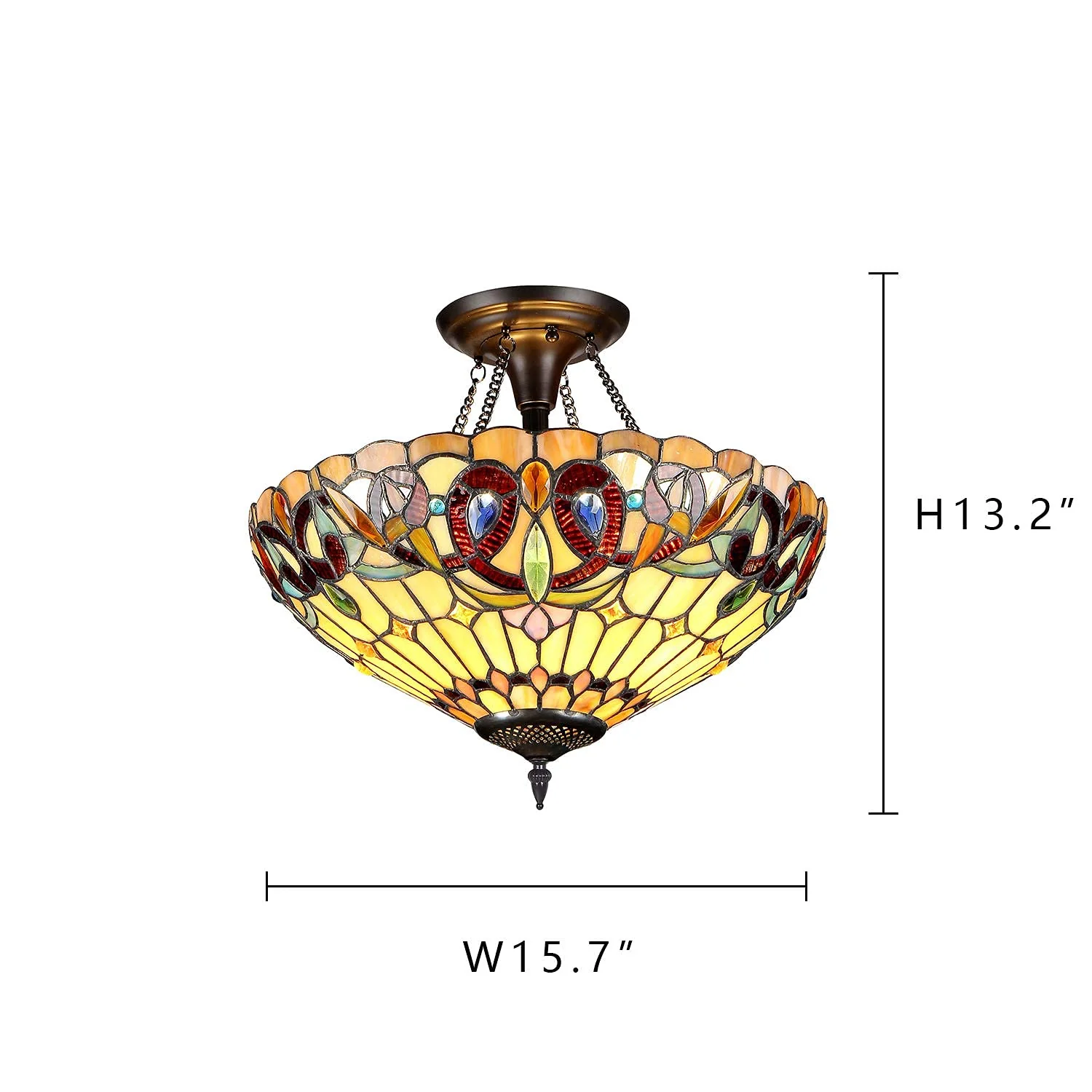 Capulina Tiffany Ceiling Light Pendant Lights 18 Wide 3 Light Victorian Style Chandeliers for Living Room Stairway Foyer Entryway - Image 7