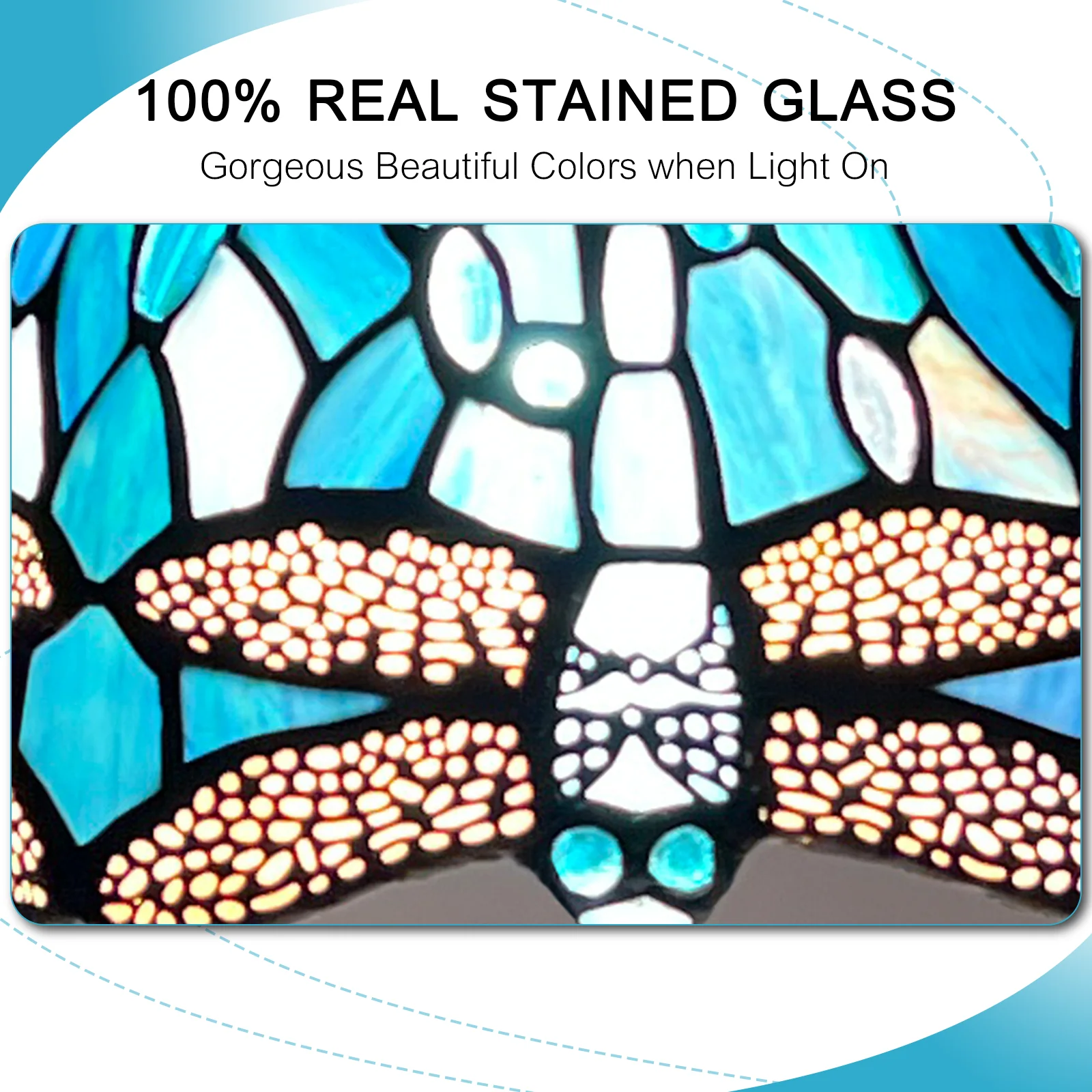 Tiffany Table Lamp, Tiffany Table Lights Antique Stained Glass Bedside Table Lamp for Bedside/Desk Reading/Living Room/Home Office/Bedroom(Dragonfly) - Image 4