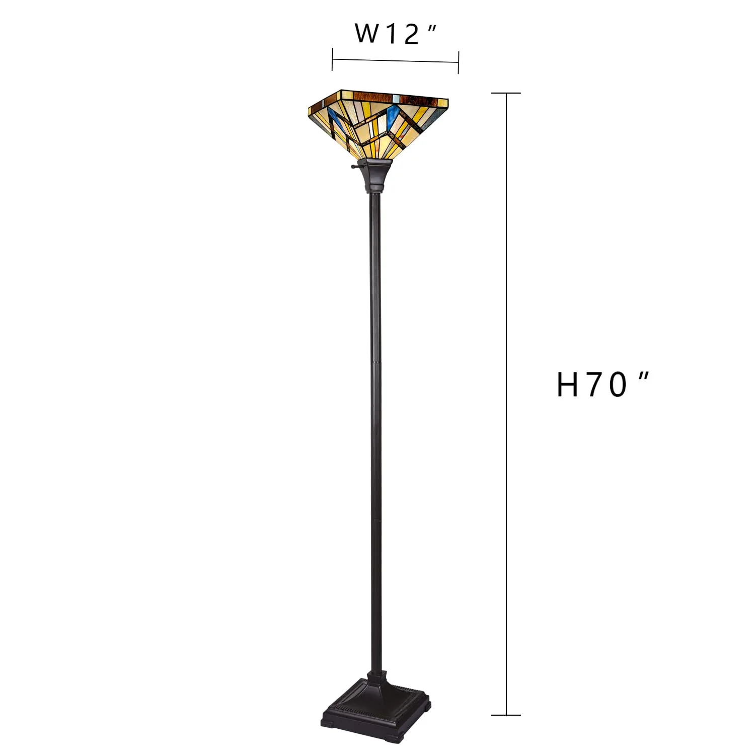 Capulina Tiffany Torchiere Floor Lamp Vintage Industrial Pole Mission Style - Image 6