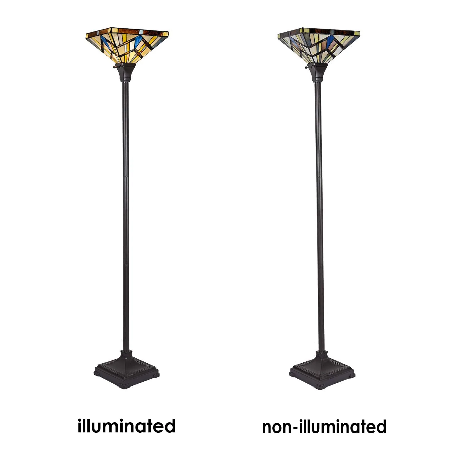 Capulina Tiffany Torchiere Floor Lamp Vintage Industrial Pole Mission Style - Image 7