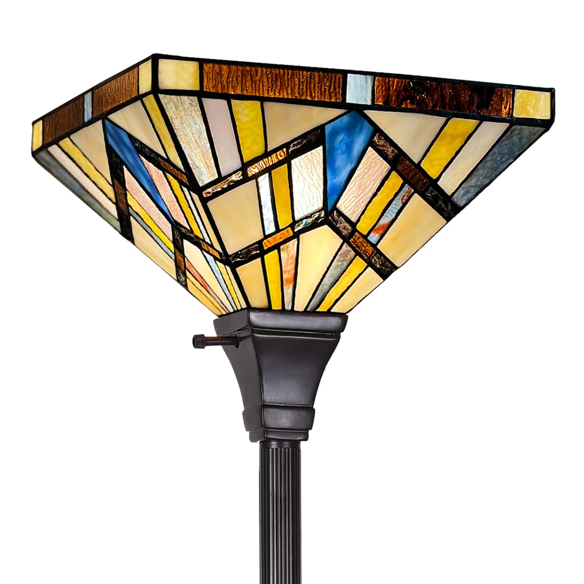 Capulina Tiffany Torchiere Floor Lamp Vintage Industrial Pole Mission Style - Image 8