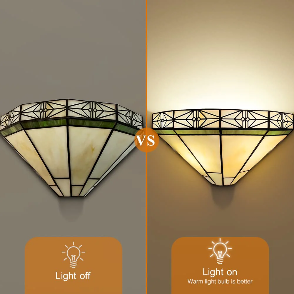 Capulina Tiffany Wall Sconces Stained Glass Vintage Style Wall Light - Image 6