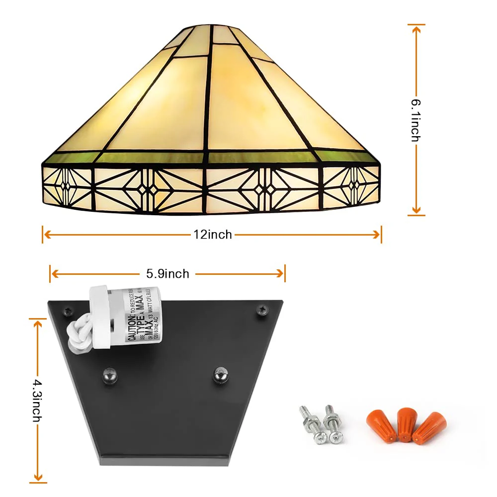 Capulina Tiffany Wall Sconces Stained Glass Vintage Style Wall Light - Image 8