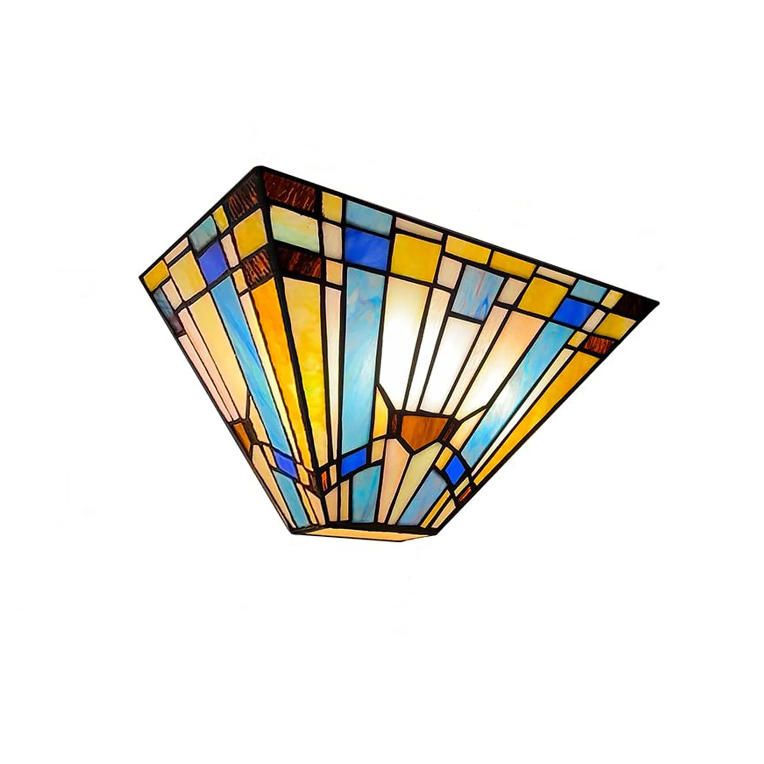 Capulina Tiffany Wall Sconces 12 Inches Wide Stained Glass Green Blue Vintage Style Stained Glass Wall Light Fixtures for Hallway Stairway Bedroom Cinema - Image 9