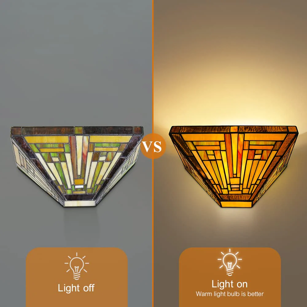 Capulina Tiffany Wall Sconces Stained Glass Vintage Style Wall Light - Image 5
