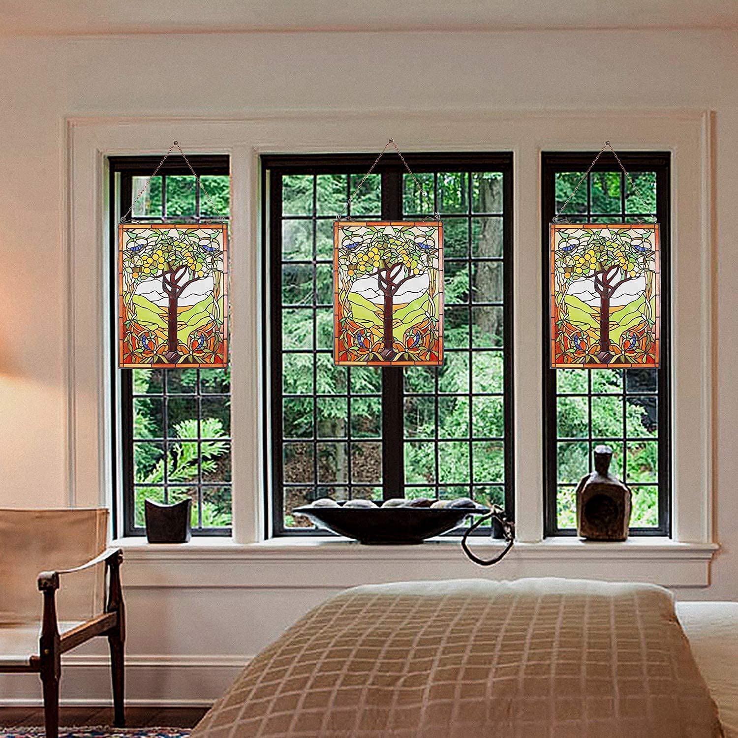 Capulina Tree of Life Stained Glass Window Hanging Window - Image 4