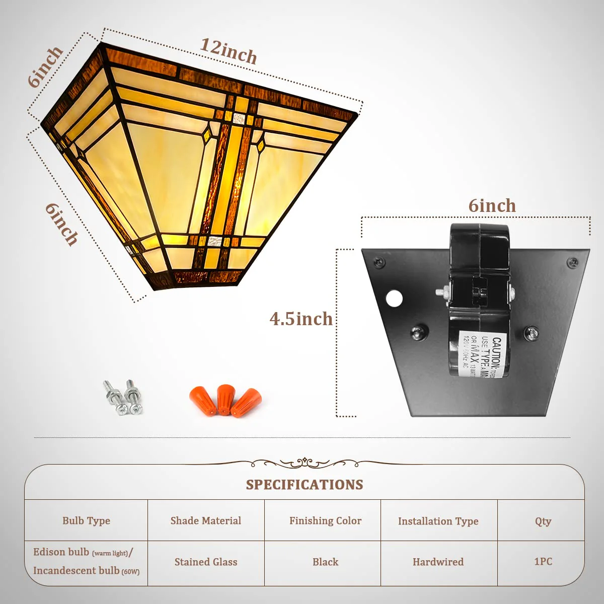 Capulina Tiffany Lamp Stained Glass Wall Sconces 2 Light 12 Inches Wide Cream Color Tiffany Style Wall Lights for Hallway Stairway Bedroom Cinema Bathroom Home Office - Image 4